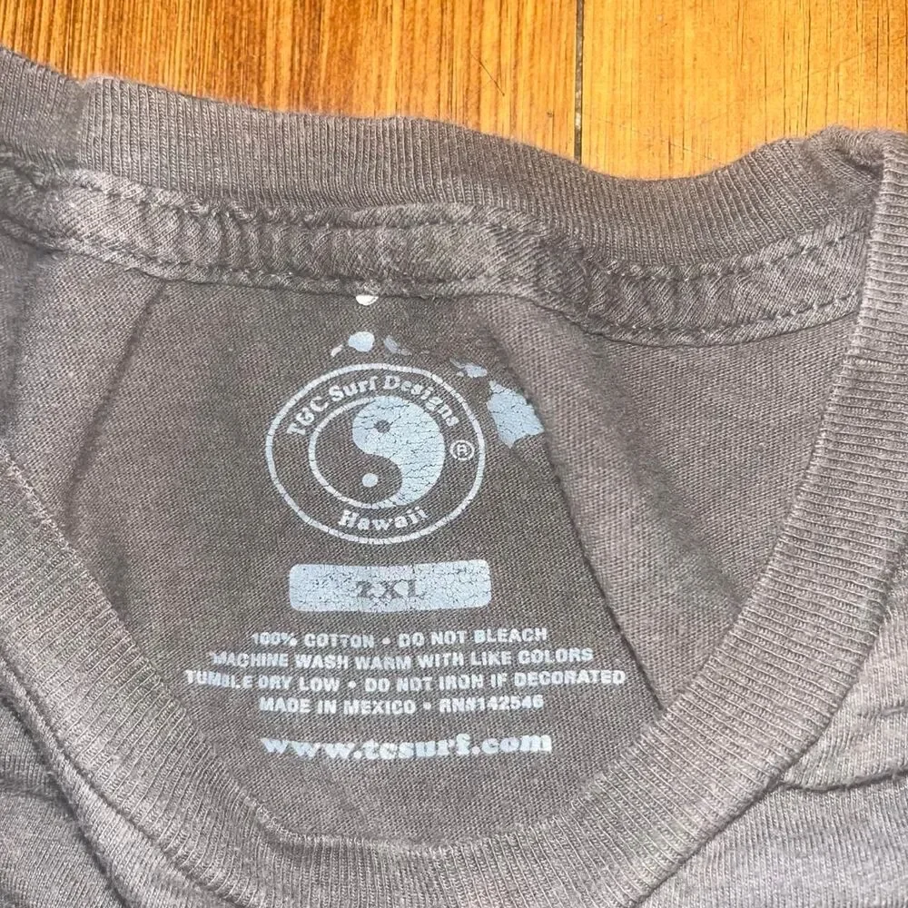 T& C Surf Design Men's Gray Charcoal Volkswagen Sunset TShirt SZ 2XL Flaw